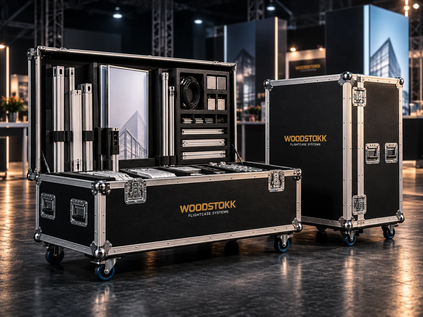 WOODSTOKK flightcases for messe, display og event